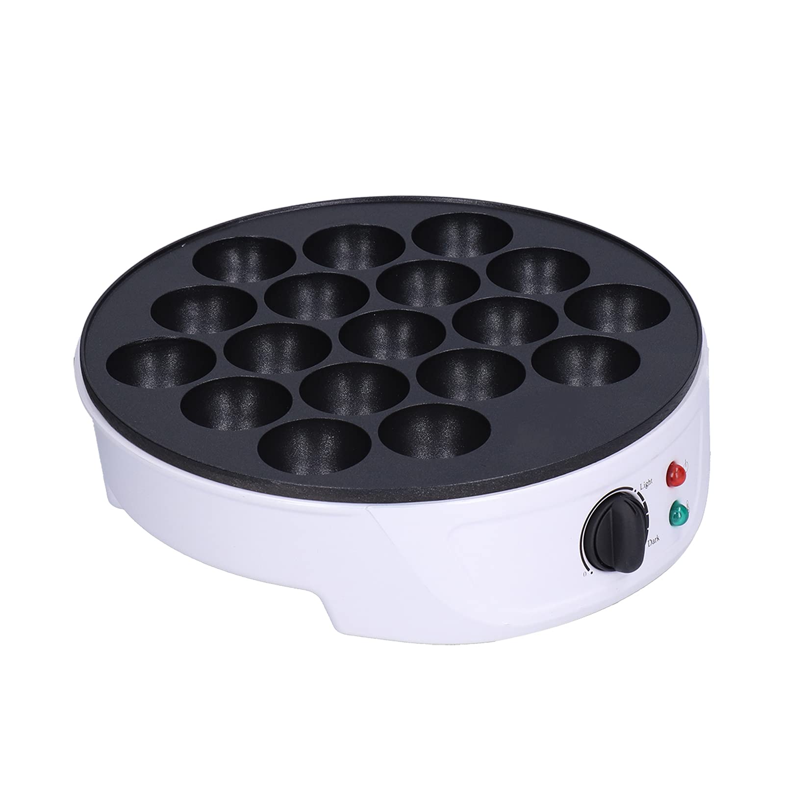 Gaufrier Takoyaki Électrique, 750W, 18 Trous, Plaque Antiadhésive, Chauffage Bilatéral, pour la Préparation de Boulettes de Poulpe, 220-240V