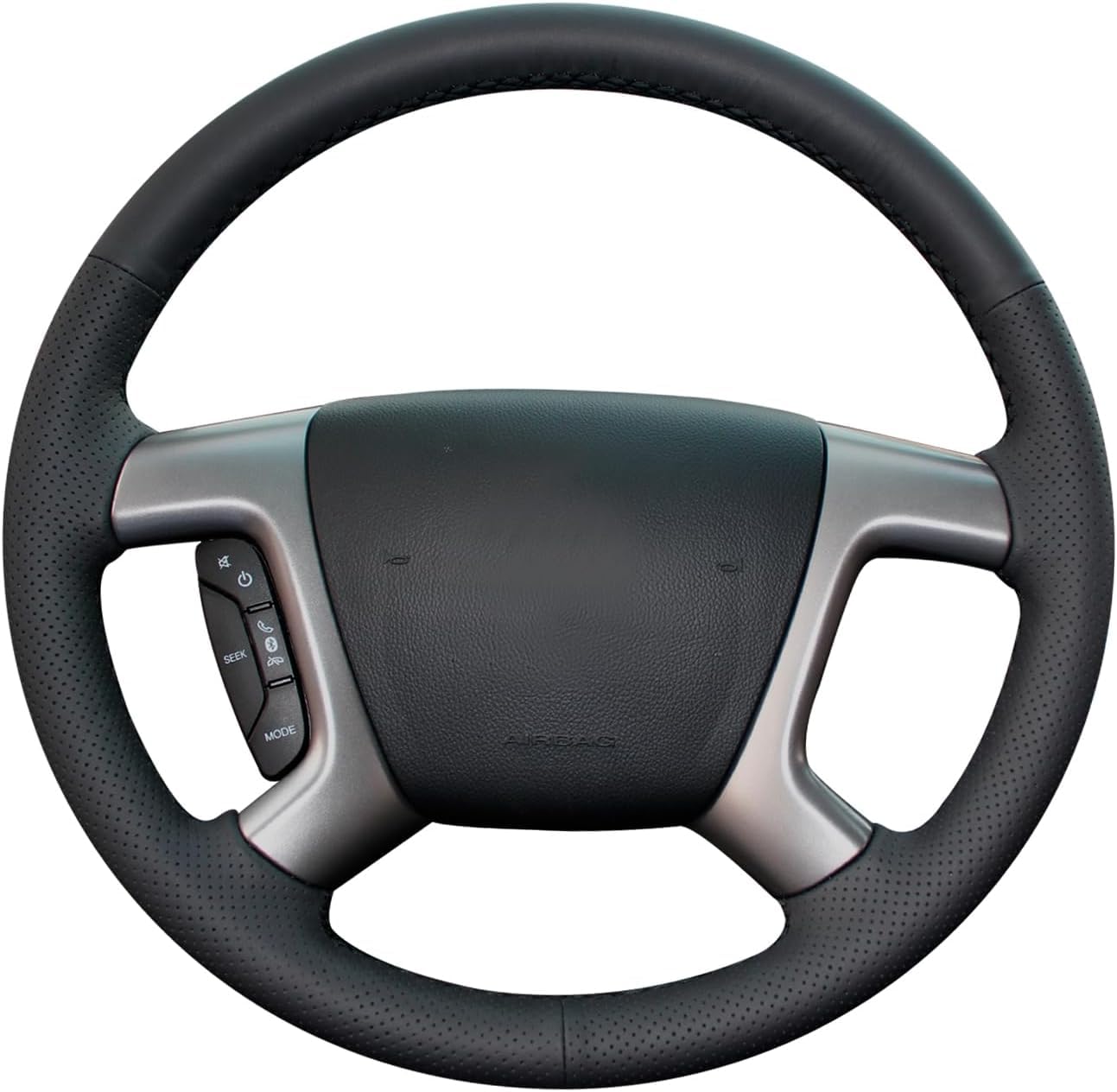 Loncky Genuine Leather Steering Wheel Cover for Chevrolet 2008-2013 Silverado 1500 Silverado 2500 35002007-2014 Tahoe2007-2014 Suburban 15002007-2013 Avalanche 15002009-2015 TraverseExpress product thumbnail 2