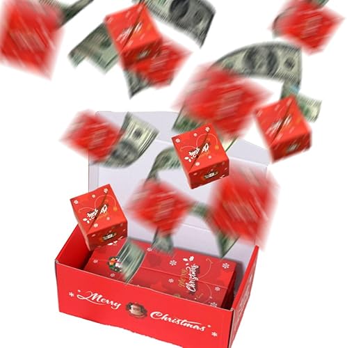 Caja de regalo sorpresa explosión para dinero, caja de regalo sorpresa de Navidad 2026, cajas de regalo únicas plegables de sobre rojo para Navidad