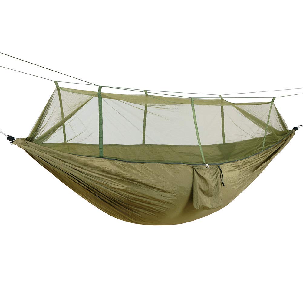 TopcHANCES Hamac de camping avec moustiquaire portable balançoire simple double camping léger en plein air voyage Hamac pour le camping, la randonnée randonnée à dos, vert militaire, Camouflage sky
