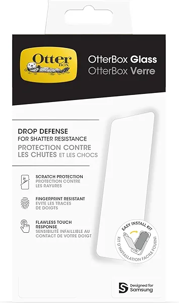 OtterBox Samsung Galaxy A15 5G Glass Screen Protector, scratch protection, flawless clarity, fingerprint resistant (ships in polybag, ideal for business customers)