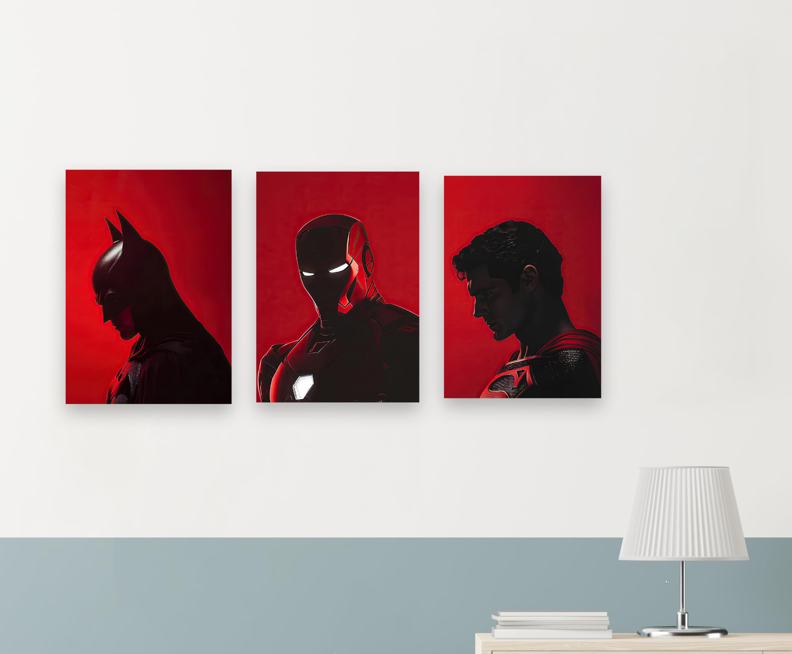 Live Mad Live Crazy (LMLC) Super Hero Vertical Wall Paper Poster Pack - Set of 3, A3 Size, 12x18 inch Unframed Art Prints - Home, Bedroom, Living Room & Decor - Aesthetic, Matt Finish, No Frame