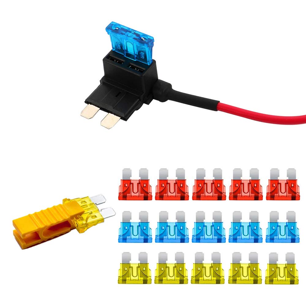 Lot De 5 Porte-Fusibles Add-a-Circuit 12V/24V Avec 15 Fusibles Et Extracteur - Installation Facile