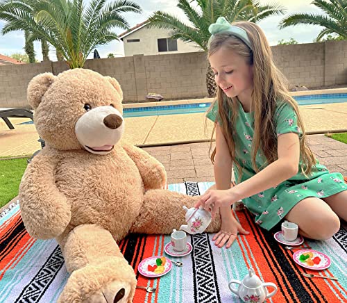 Maogolan Giant Teddy Bears Large Plush 39 Inch Stuffed Animals Toy Valentines Day Big Teddy Bear For Girlfriend Children Light Brown #TOP6
