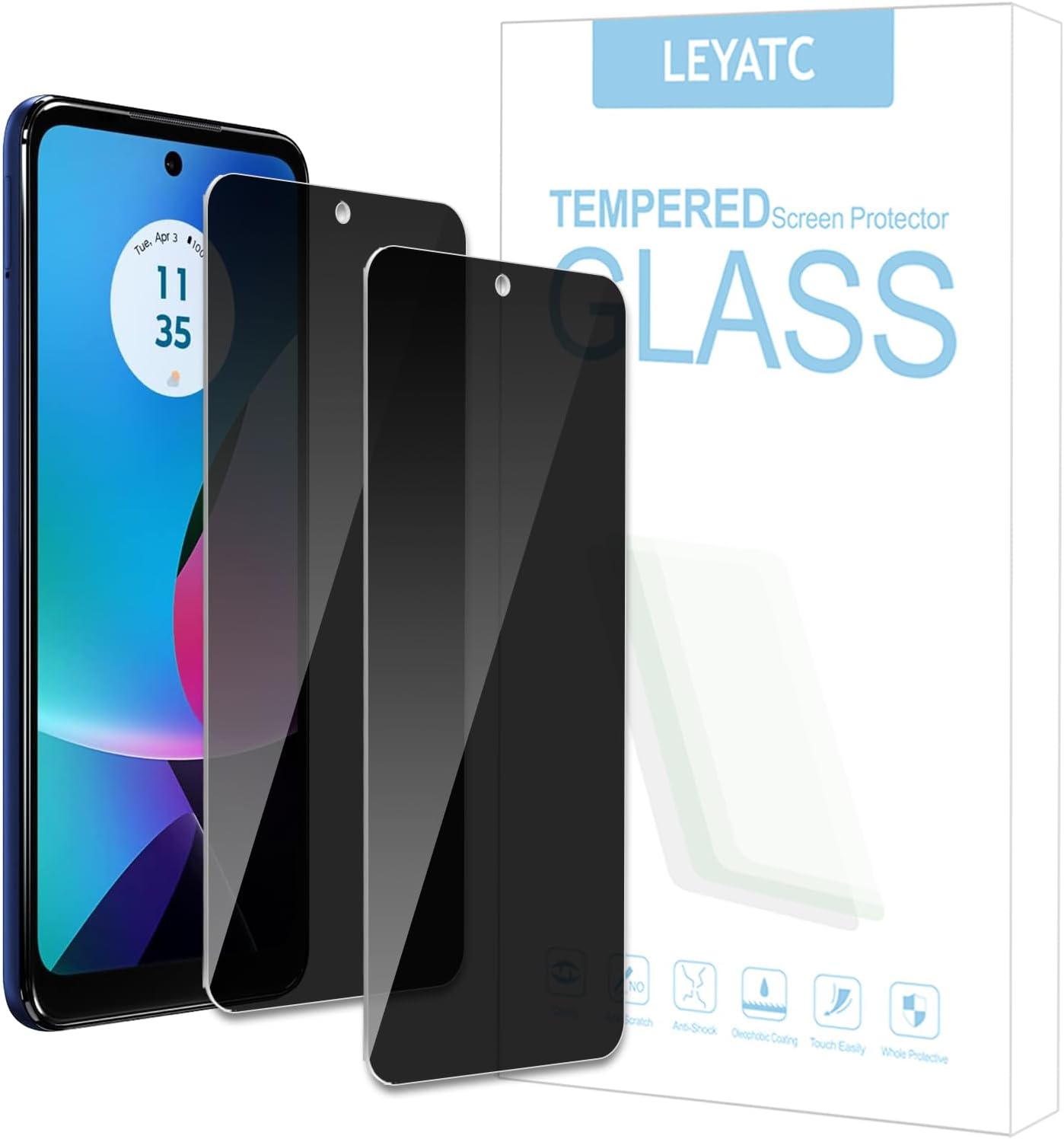 3pcs Privacy Screen Protector For Motorola Moto G 5G 2024 2023 2022 Private Temp