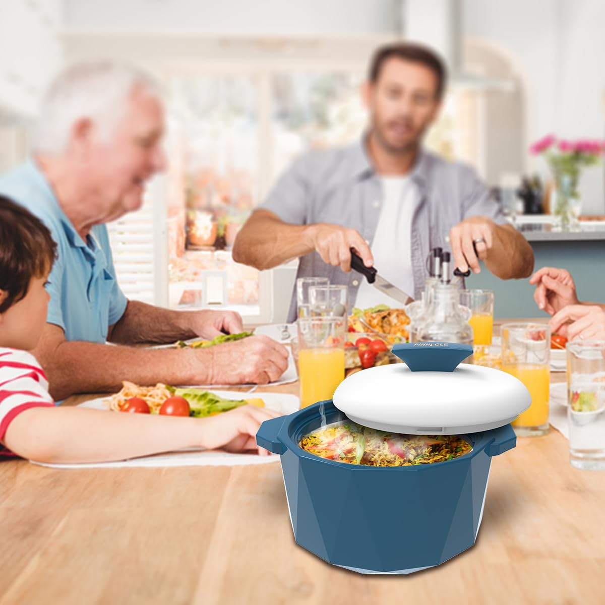 Pinnacle - Casseruola isolata con coperchio, set da 3 pezzi, 3/2/1 qt. Scaldavivande termiche per zuppa/insalata, contenitore per alimenti caldi in acciaio inox, set regalo per mamme - Vacanze