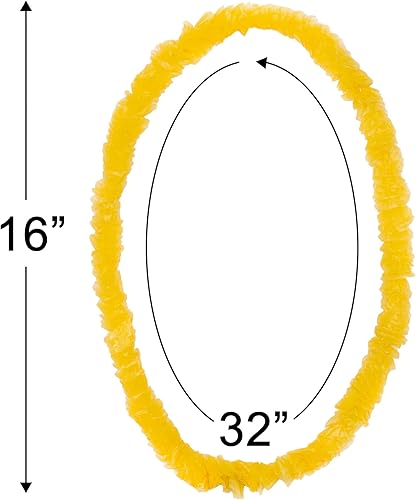 Miniatura 4 de ArtCreativity Leis hawaianas de plástico, juego de 48, suministros y decoraciones para fiestas Luau, collares florales tropicales hawaianos en