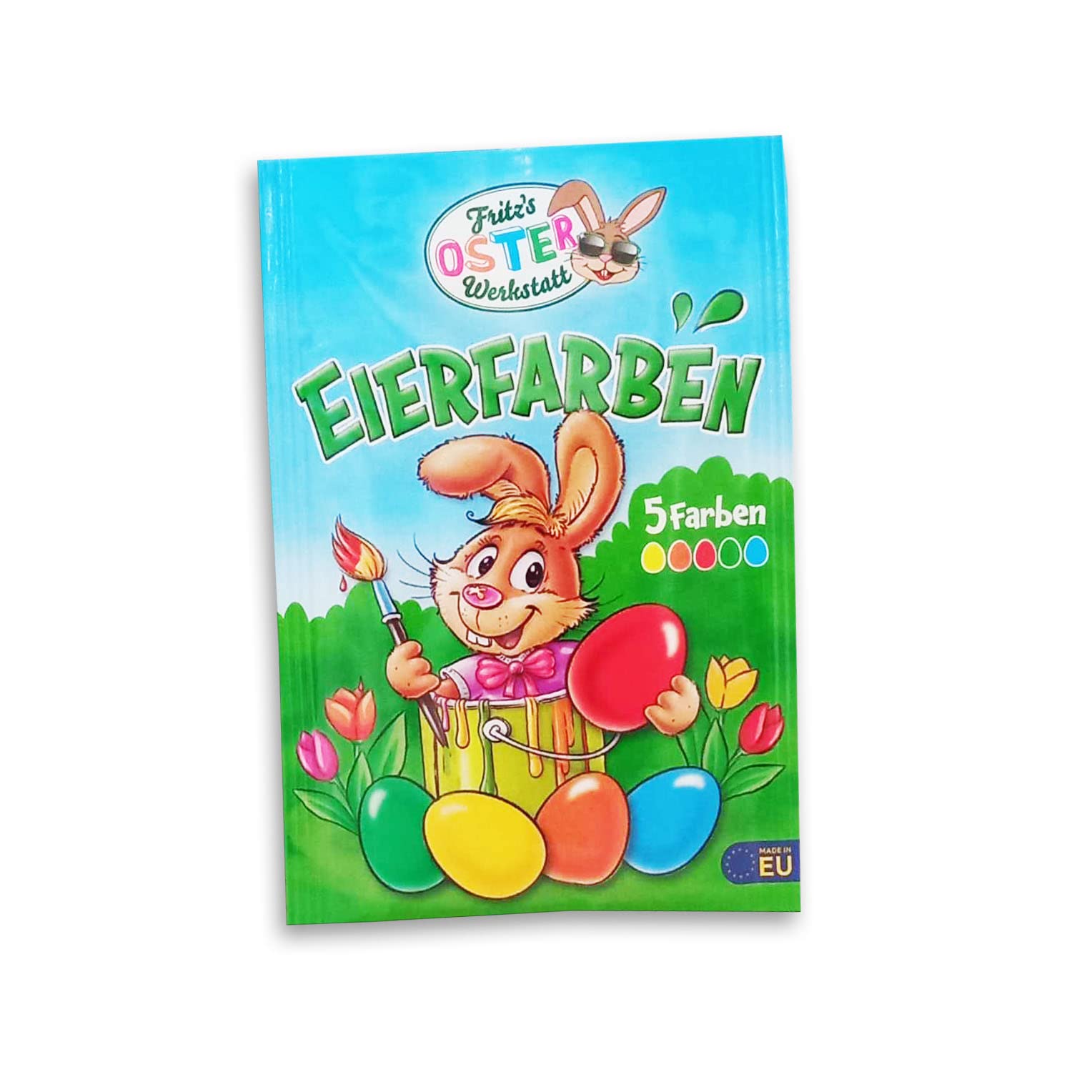 Oster Eier Farben - 5 Farben - Eierfarben - 5 kräftig bunte Farben Rot Gelb Orange Grün Blau