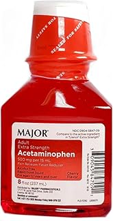Mapap Adult Rapid Burst Cherry Extra Strength Acetaminophen Liquid 500mg/5ml 8 Ounce