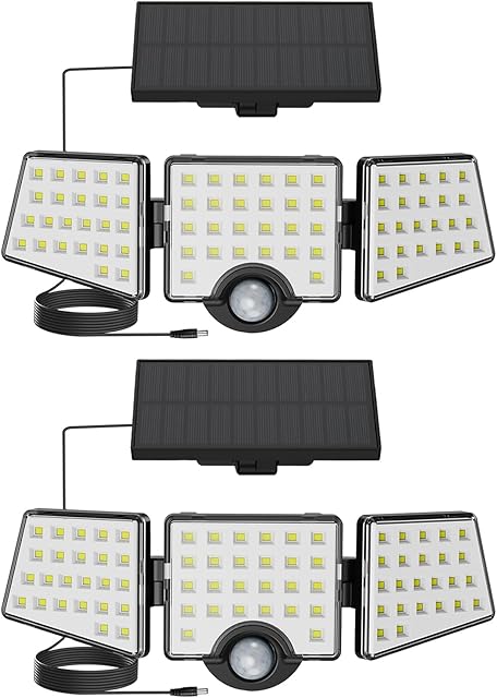 Lepro Lepro Solarlampen für Außen mit Bewegungsmelder, 1000LM IP65 Solarleuchte Aussen mit Separatem Solarmodul & 3 Verstellbarer Kopf,  — Beleuchtung