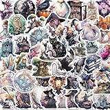 Cool Witch Stickers for Kids, 50pcs Aesthetic Waterproof Stickers,Vinyl Stickers for Teens and Adults, Witchy Gifts, Witchy Party Favors, Kids Gifts for Holiday (Witch)