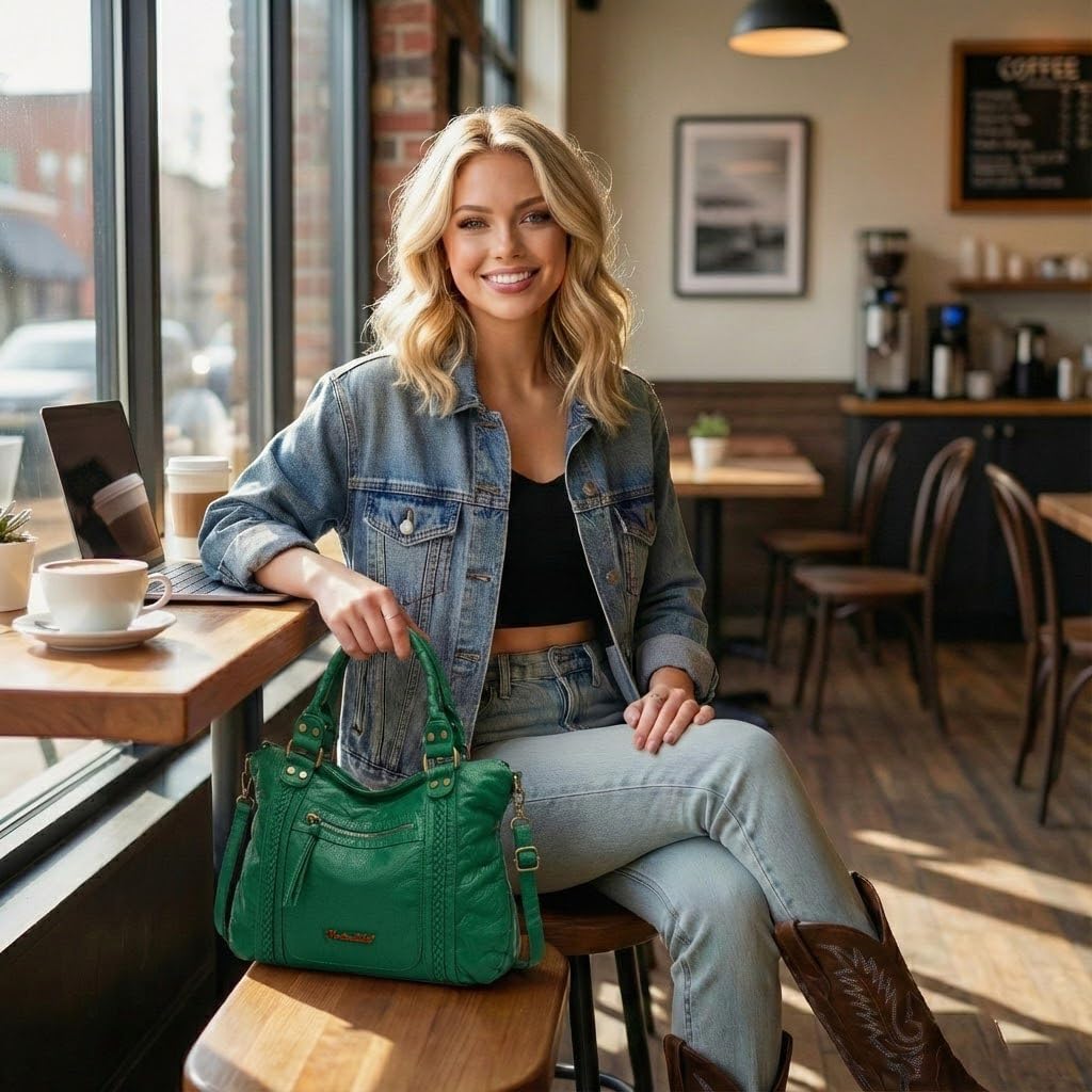 Montana West Washed Leather Hobo Bags for Women Roomy Handbags with Crossbody Strap - Image 2