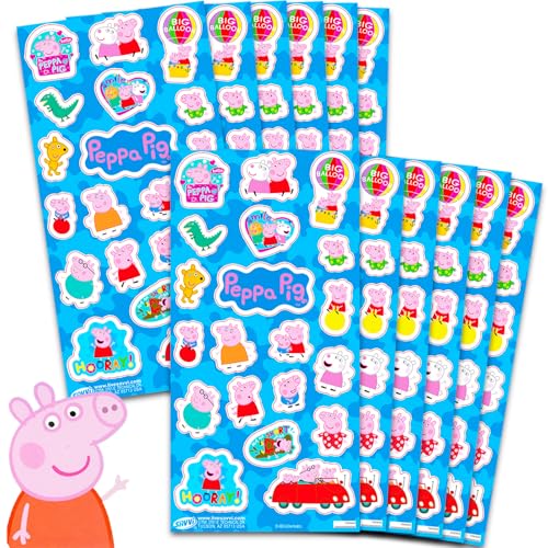 Peppa Pig Stickers Party Favors for Boys & Girls 12 Pack Bundle