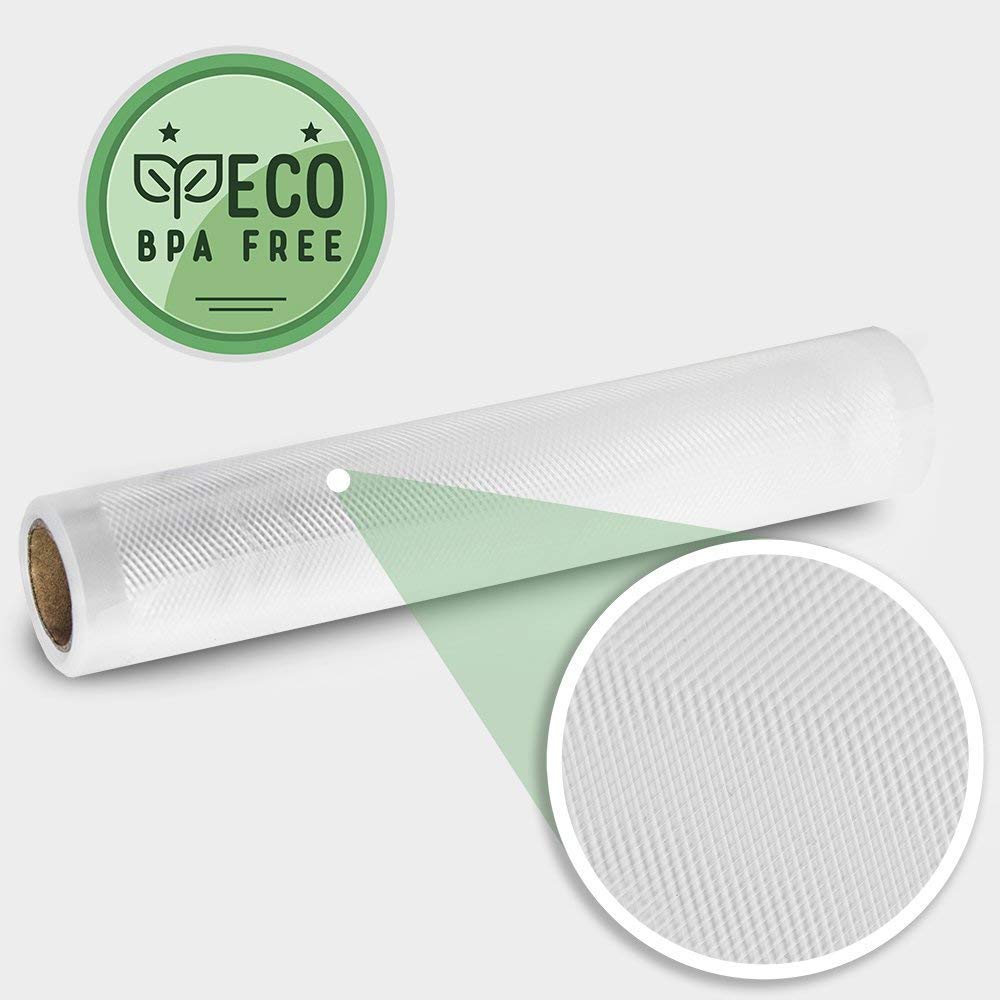 Cecotec Set di 2 Rotoli Grandi per confezionatrici al vuoto. 28 x 600 cm. Superficie gofrada, BPA Free