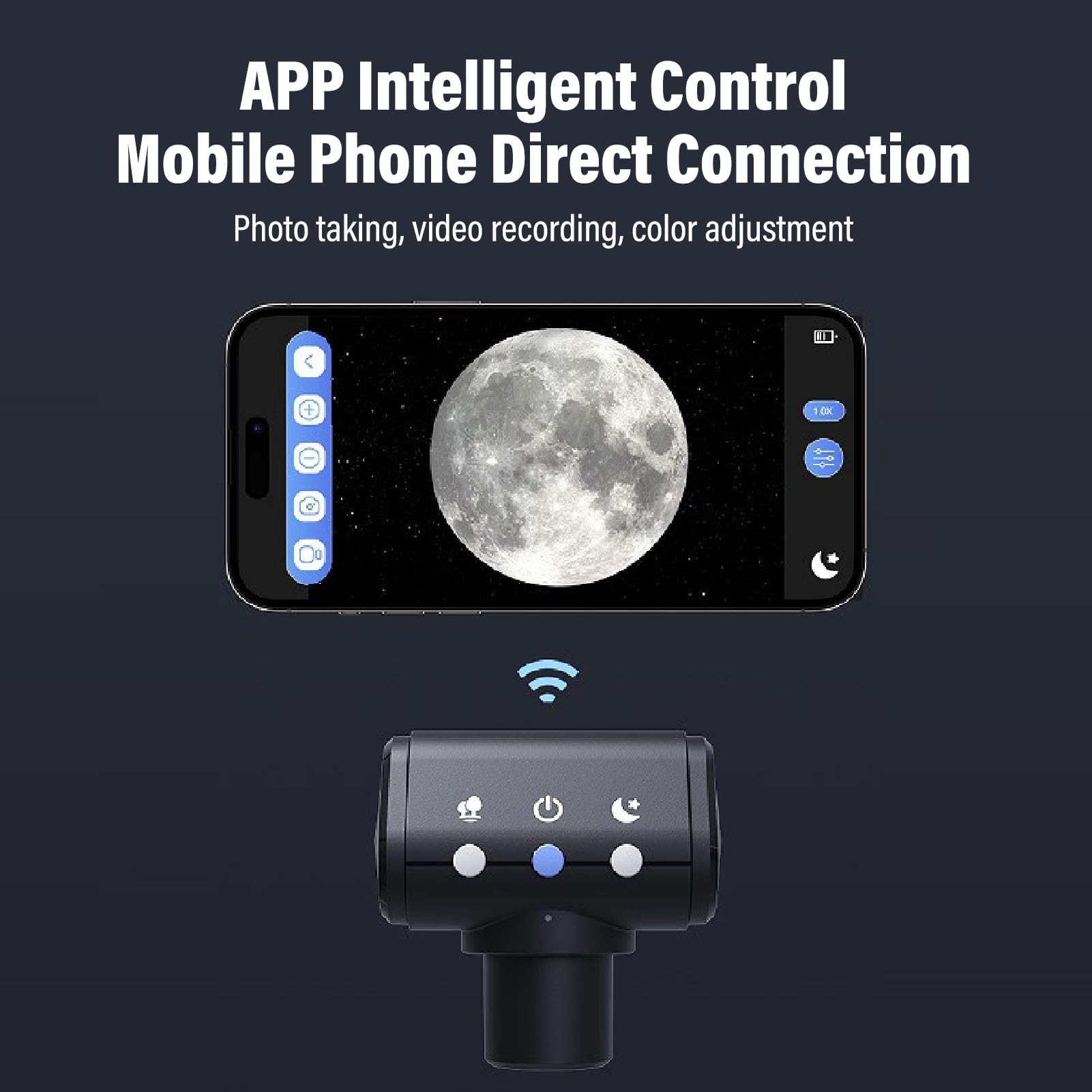 Oculare Telescopio Elettronico WiFi, 2 MP 1080P HD Telecamera Oculare Wifi Senza Filo Per Microscopio, Fotocamera Telescopica, Oculare Elettronico Per Astrofotografia Birdwatching