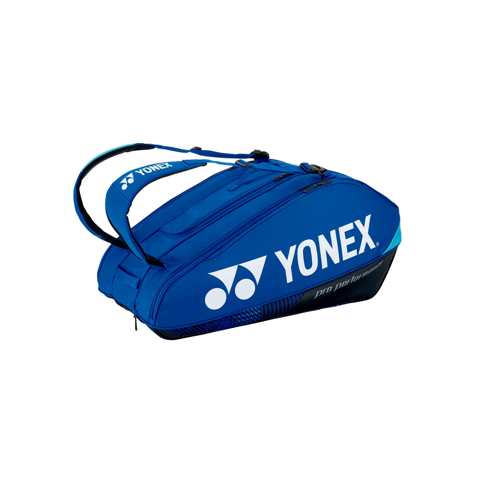 Yonex Pro Racquet Bag 9 PCs, Multi-Compartment 9-Racket Tennis Gear Travel Pack, Backpack Carry Straps/Grab Handle (BAG92429)