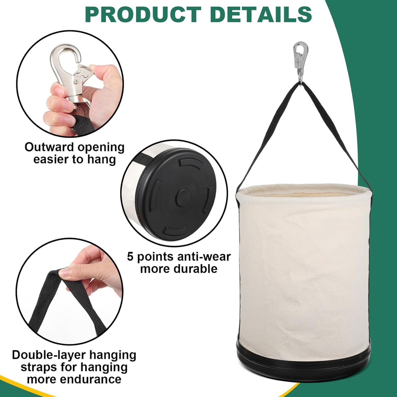 Bolsa utilitaria de lona extra, diseño ergonómico de correa para hombro, para mecánicos profesionales y transporte de herramientas Bolsa de herramientas de lona para uso general
