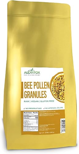 Alovitox Gránulos de polen de abeja | Superalimento 100% crudo lleno de antioxidantes, proteínas, vitaminas, minerales, carbohidratos | Energizante