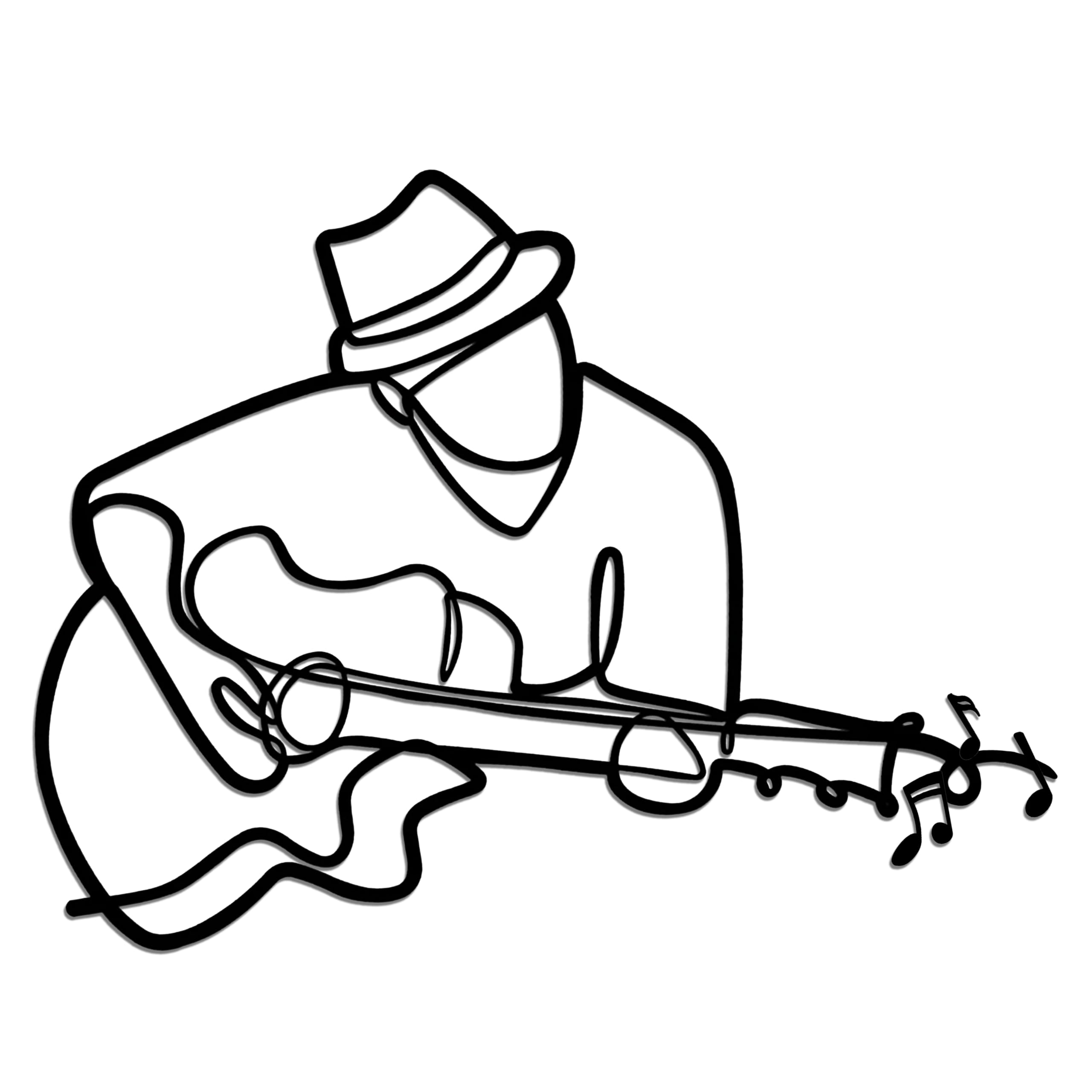 Noxozoqm Black Metal Guitar Wall Art for Classroom and Music Room Decor - Ideal Gift for Music Lovers 15.7x12inch