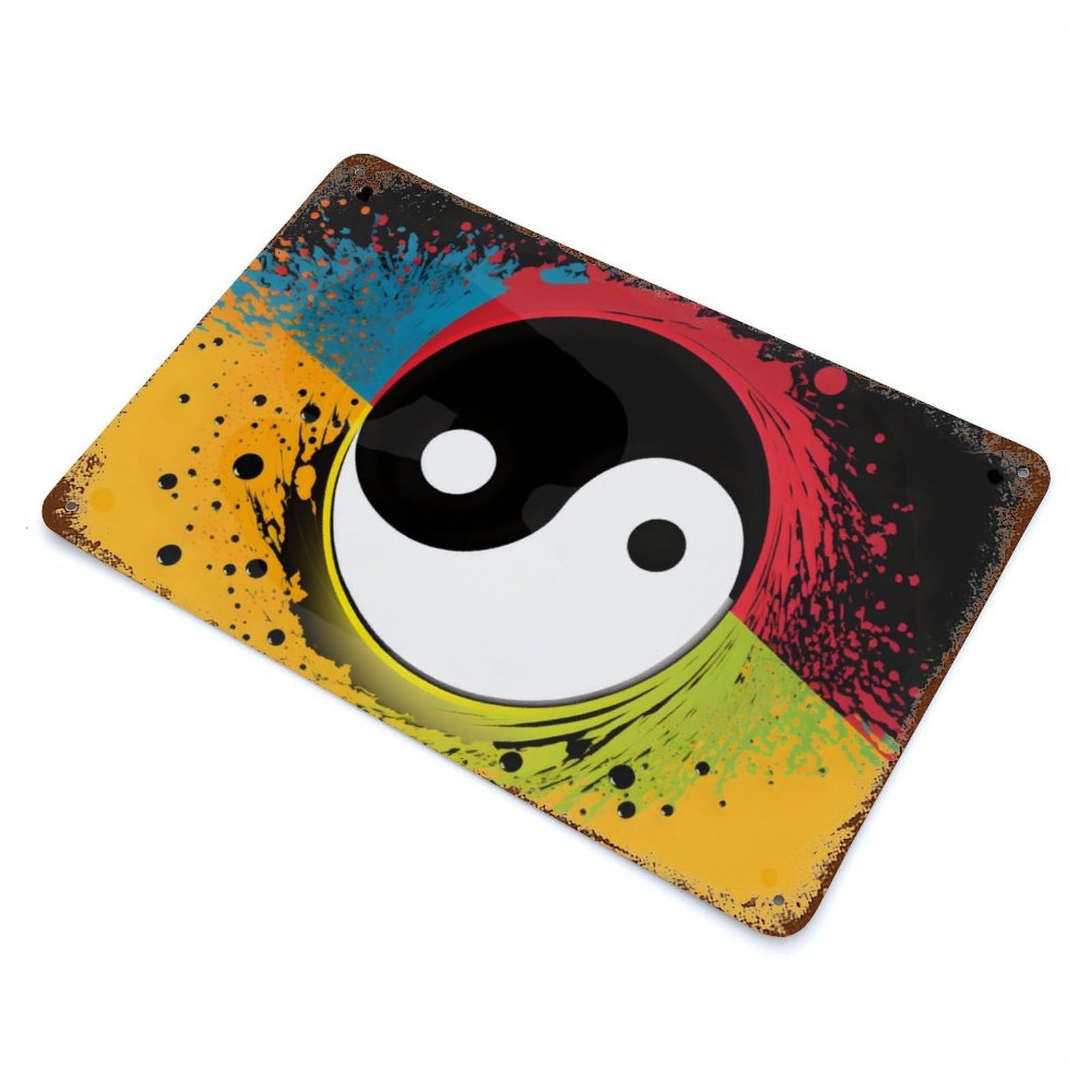 Harmony in Color Yin Yang Vintage Metal Tin Sign 11.8"x7.9", Novelty Wall Decor for Garage, Pub Or Kitchen