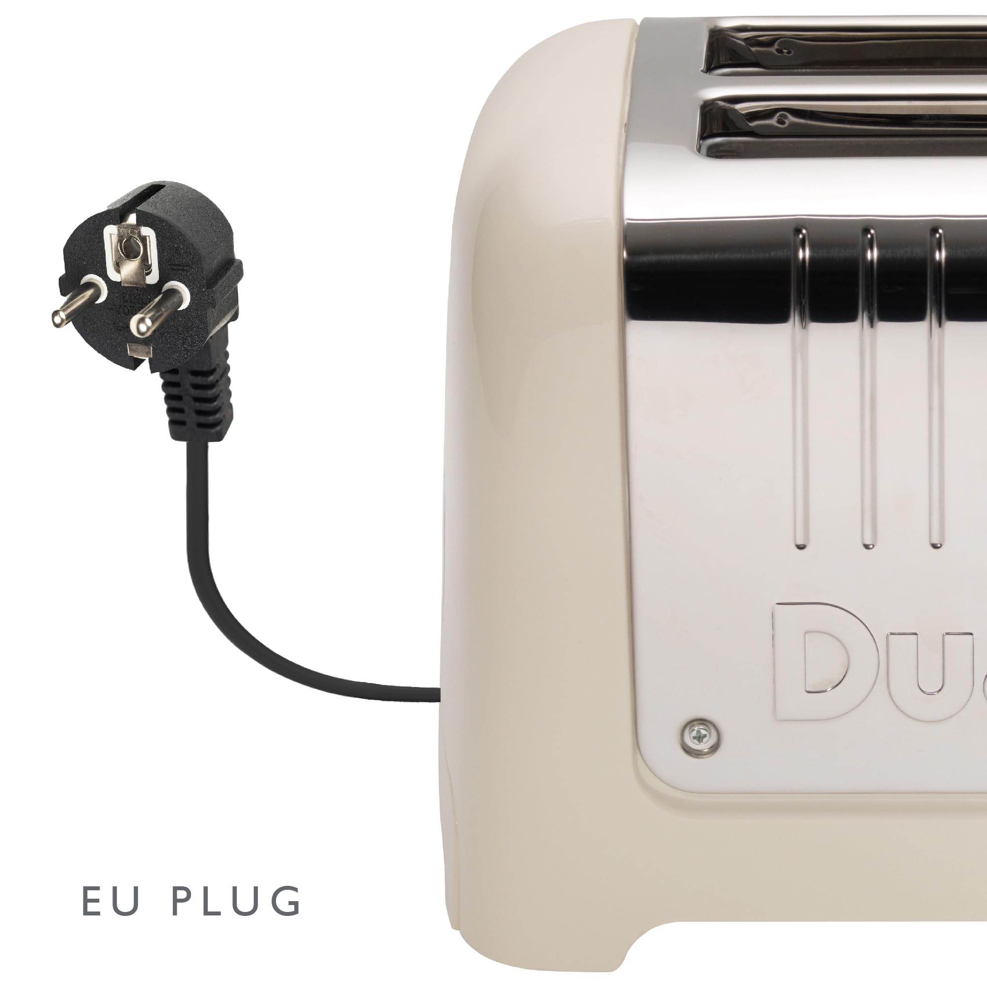 Dualit Lite Tostadora de Pan 2 Rebanadas - 1,1kW / Tuesta 60 Rebanadas en Una Hora – Pulido con Borde Blanco Lienzo Gran Brillo – Ajuste Bagel y Descongelar – Tostadora Ranura Ancha 36mm