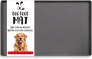 DogBuddy Large Waterproof Silicone Dog Food Mat with High Edges - Non-Slip Feeding Placemat 24x16 for Mess-Free Dog Bowls (Shadow)