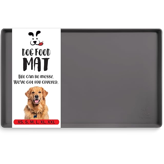 DogBuddy Alfombrilla de Silicona Impermeable para Cuenco de Perro, Bordes Antideslizantes, Alimentos y Agua