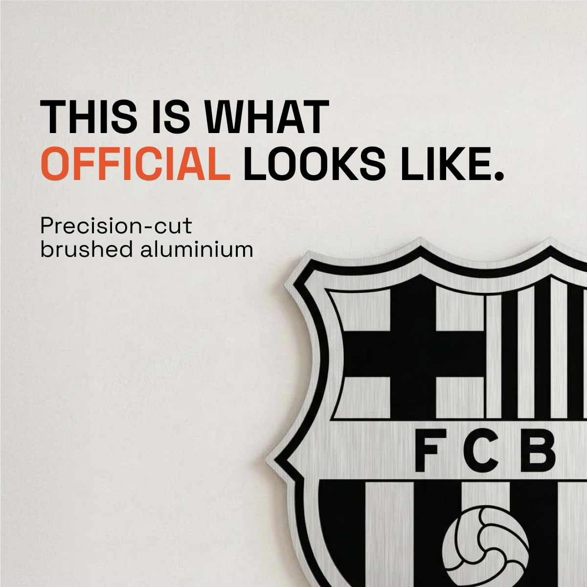 Licensed Decor FC Barcelona sous licence officielle (47 x 47 cm) 10 mm en aluminium brossé composite, Mutli Colour