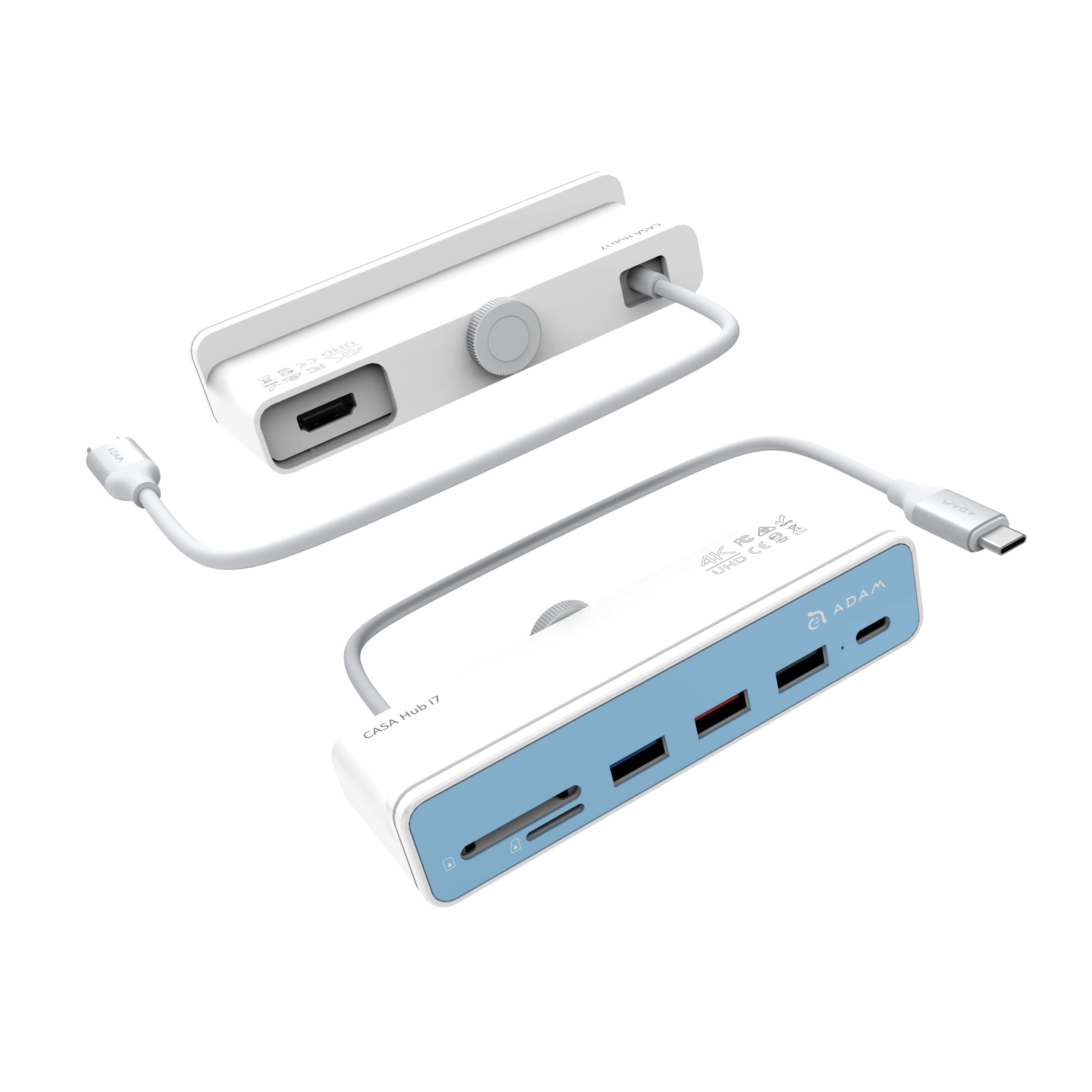 Adam Elements CASA HUB i7 USB-C 7-in-1 Multi-Function Hub for iMac 24 Inches White with 7 Colour Stickers