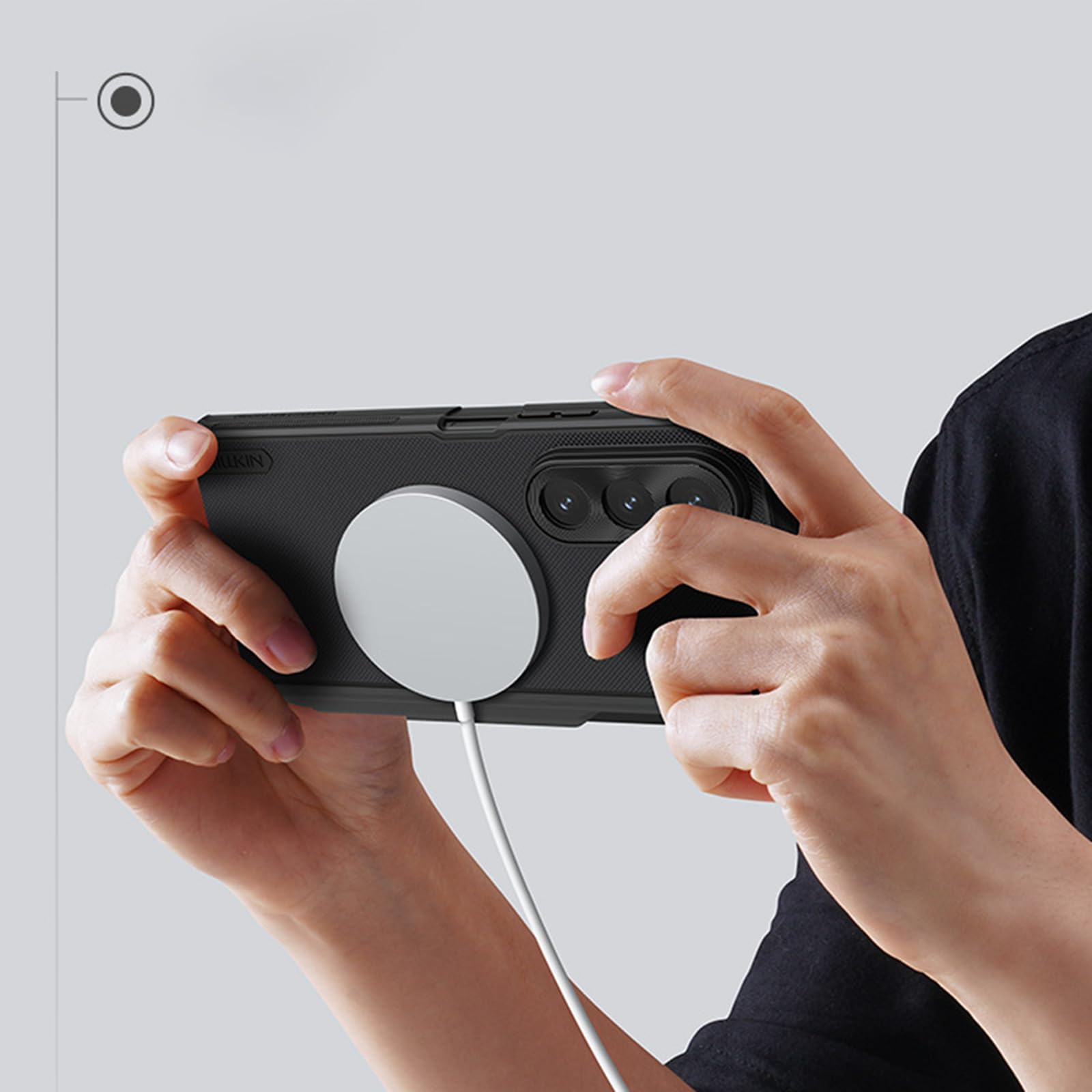 Hülle Magnetisch Für Samsung Galaxy Z Fold 7, Vollständig Kameraschutz Handyhülle Mit Scharnier Schutzhülle rutschfeste,Schwarz,Fold 7