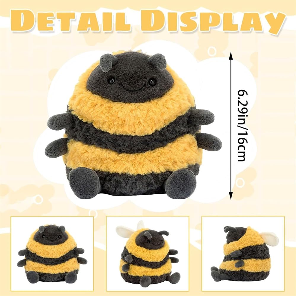Générique 16 cm Biene aus Plüsch, Hummel, kleines Plüschtier, Biene, Insekt, Spielzeug für Kinder und Babys