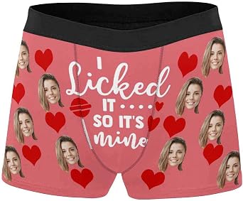 Custom Face Boxers It Belongs to Me Purple Personalized Face Briefs Underwear for Men