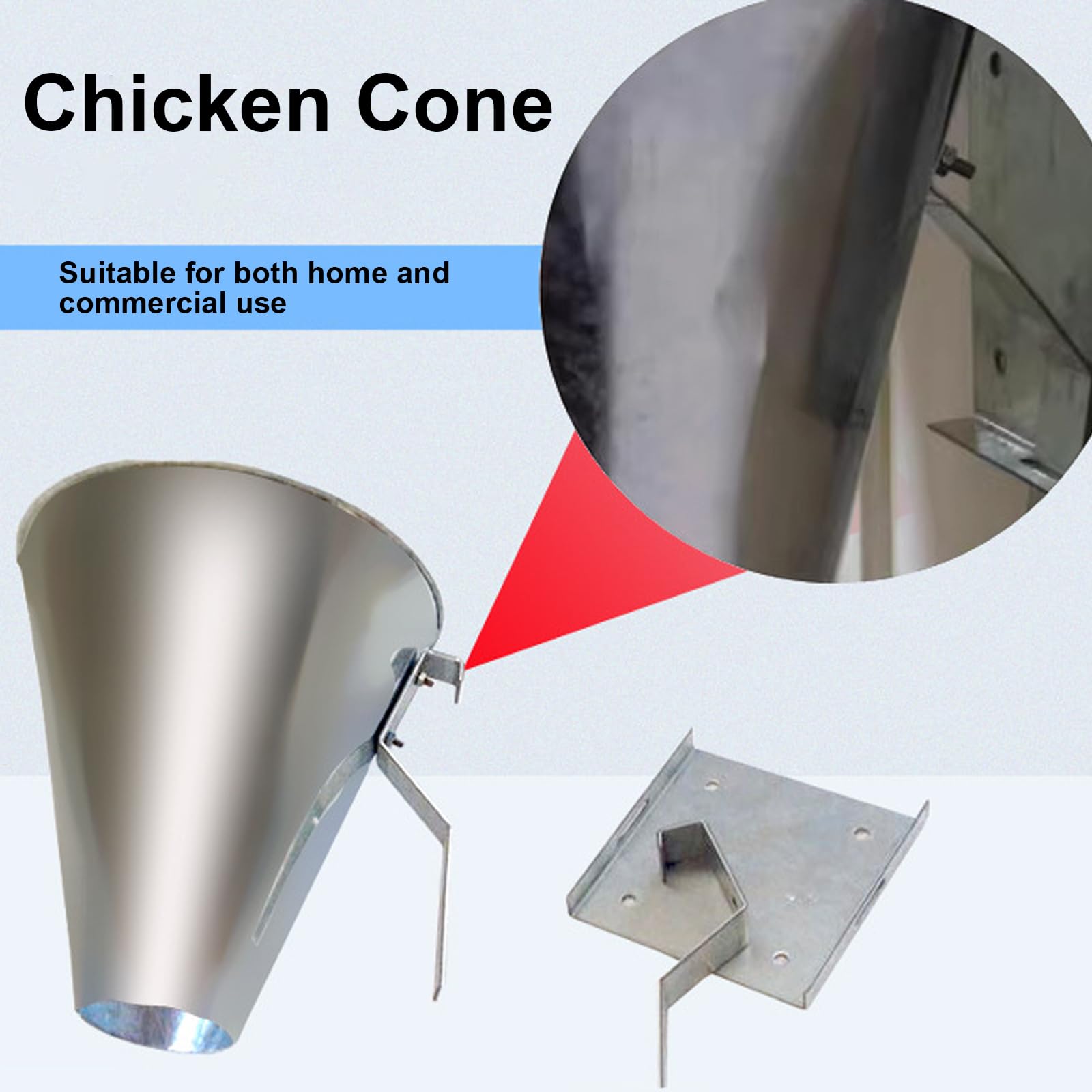 Cono De Retención Para Pollos De Acero Galvanizado - Ideal Para Procesar Aves De 6 A 14 Libras