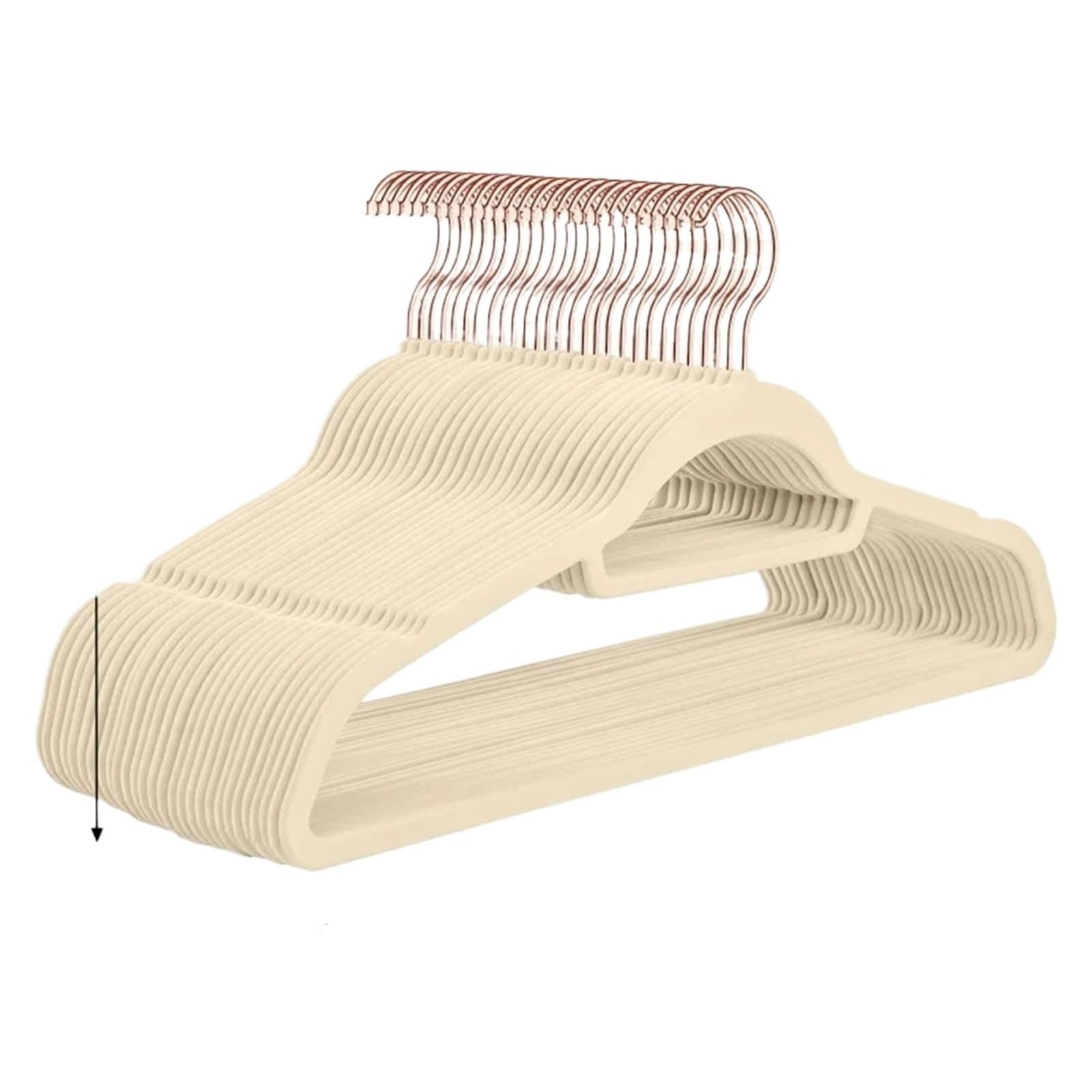 Kleiderbügel 10 Stück multifunktionale, rutschfeste Samt-Kleiderbügel | Mit roségoldenen Haken, verdickter, spurloser Schrank-Organizer(Colour 1)