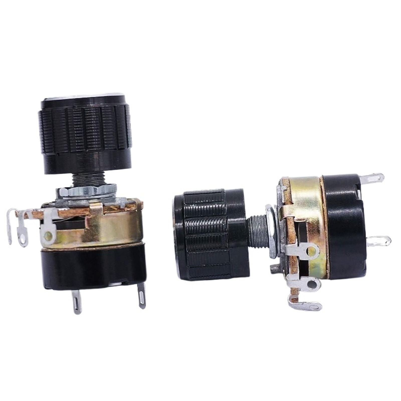 2Sets WH138 B5K B10K Ohm Single Linear Taper Dimmer Potentiometer mit Schalter und schwarzer Legierung 2Pcs(500K Ohm)