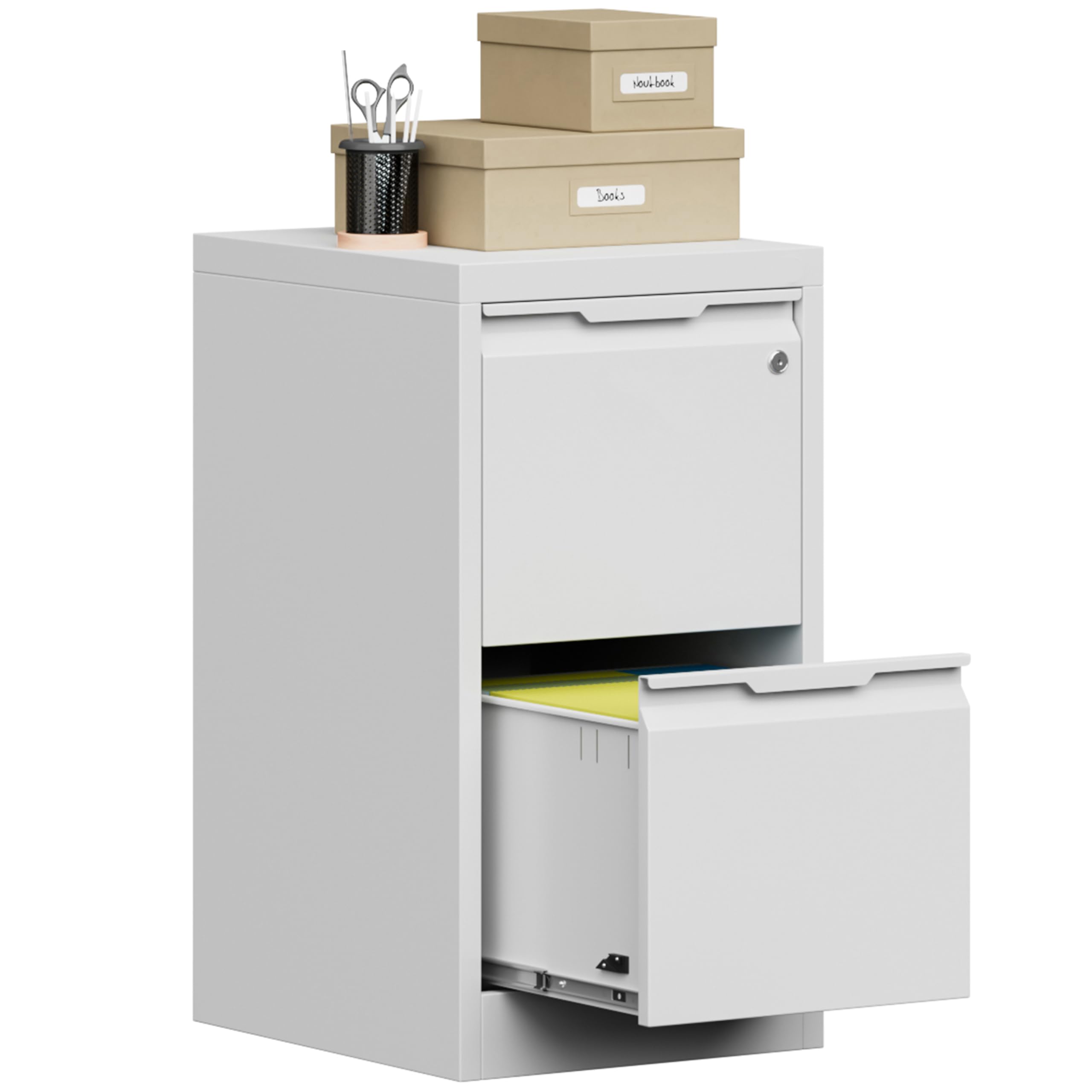 Bestoo 2-Drawer File Cabinet with Lock, Metal Filing Cabinet for Home Office, Vertical Filing Storage Cabinets, Fits File Folders, Letter/Legal/F4/A4