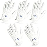 Gloves (5 Pack) Cabretta Leather, Premium Quality Mens Golf Gloves