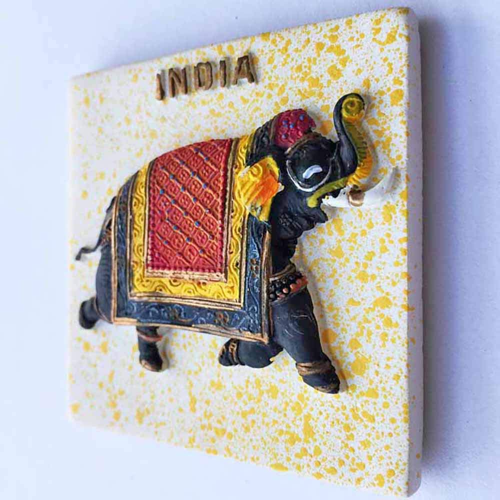 Magnete Frigorifero 3D Elefante India – Souvenir Artigianale In Resina