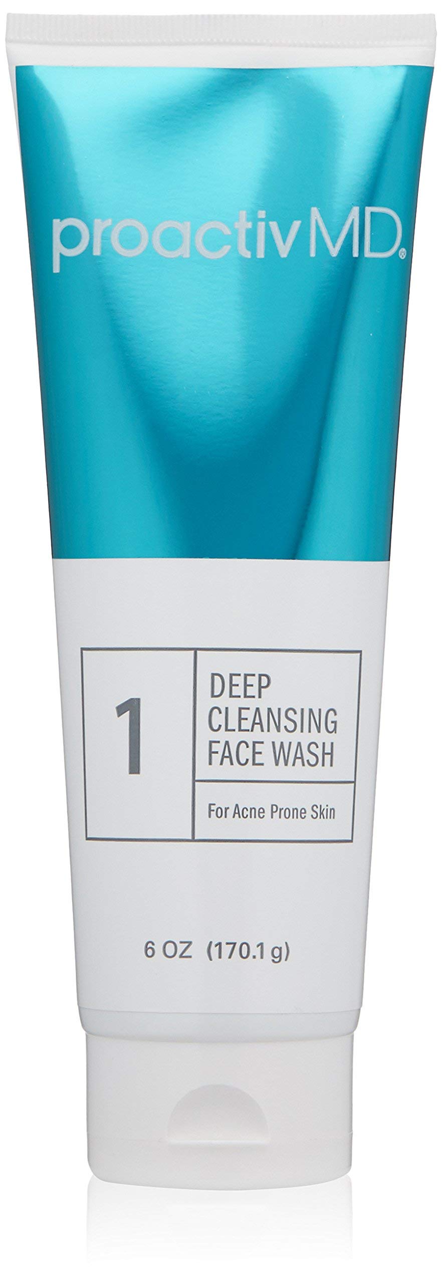 ProactivMD Exfoliating Face Wash, Gentle and Hydrating Facial Cleanser and Acne Treatment for Sensitive Skin, 6 Oz Clear Unscented