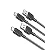 Anker USB C Charging Cable, [Set of 2, 90 cm] 310 USB to USB C Cable, USB A to USB C for iPhone 16/15, Galaxy Note 20/Note 10/S10+/S10, Huawei, LG V30, Smartphone