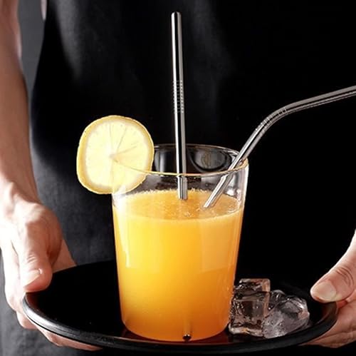 Miniatura 4 de 100 popotes reutilizables de acero inoxidable de 8.5 pulgadas y 10.5 pulgadas, pajitas de metal para vasos de 20 a 32 onzas con cepillo de limpieza