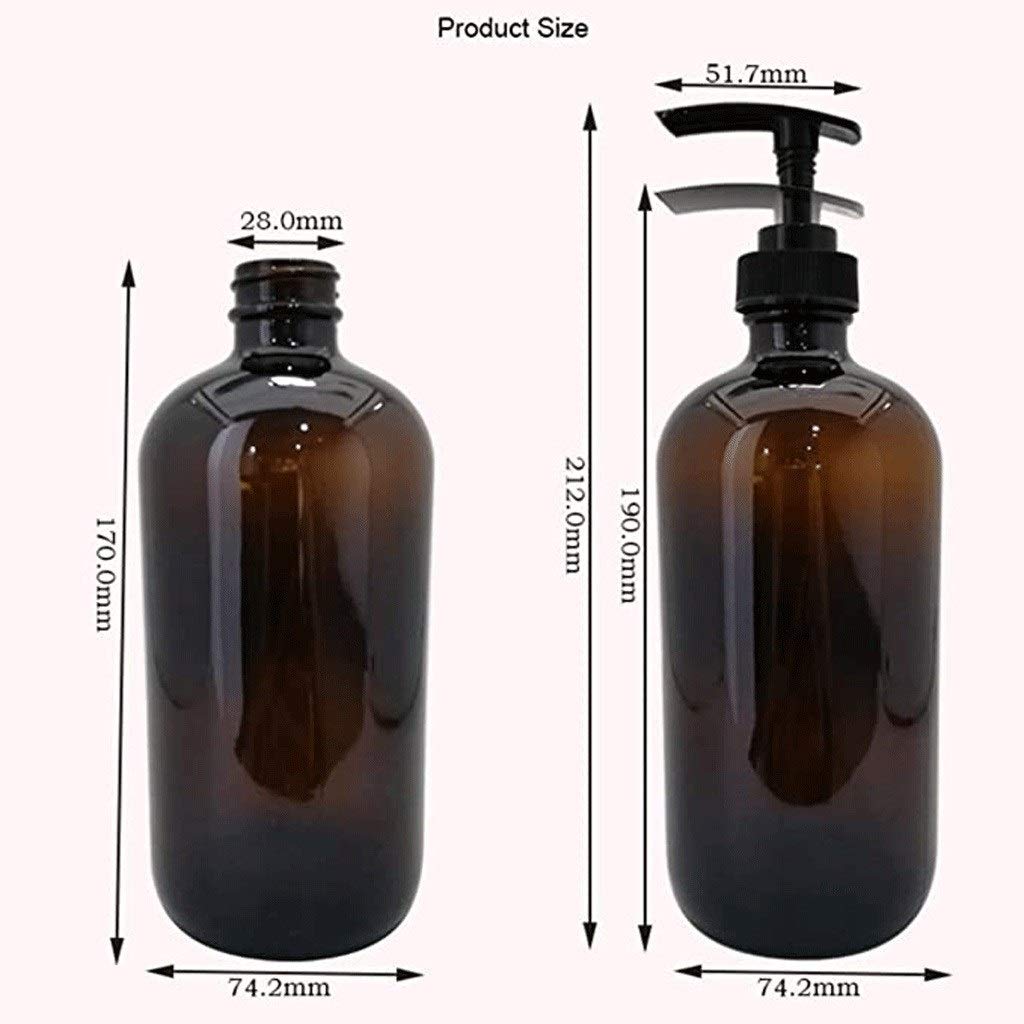 dispenser sapone/Dosatori per sapone liquido 2PCS dispenser di sapone liquido Pressione bottiglia dell'erogatore della pompa di vetro ugello Shampoo portatile cosmetico 480ml for gli oli essenziali lo