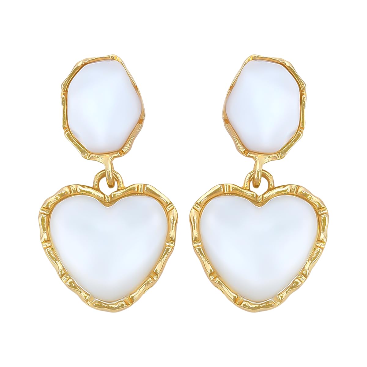 Estailo Bling Blogger Heart Earrings for Women & Girl's | Gold-Plated Sparkling Heart Studs | Party & Casual Wear - Premium Fashion Accessory for Women and Girl's