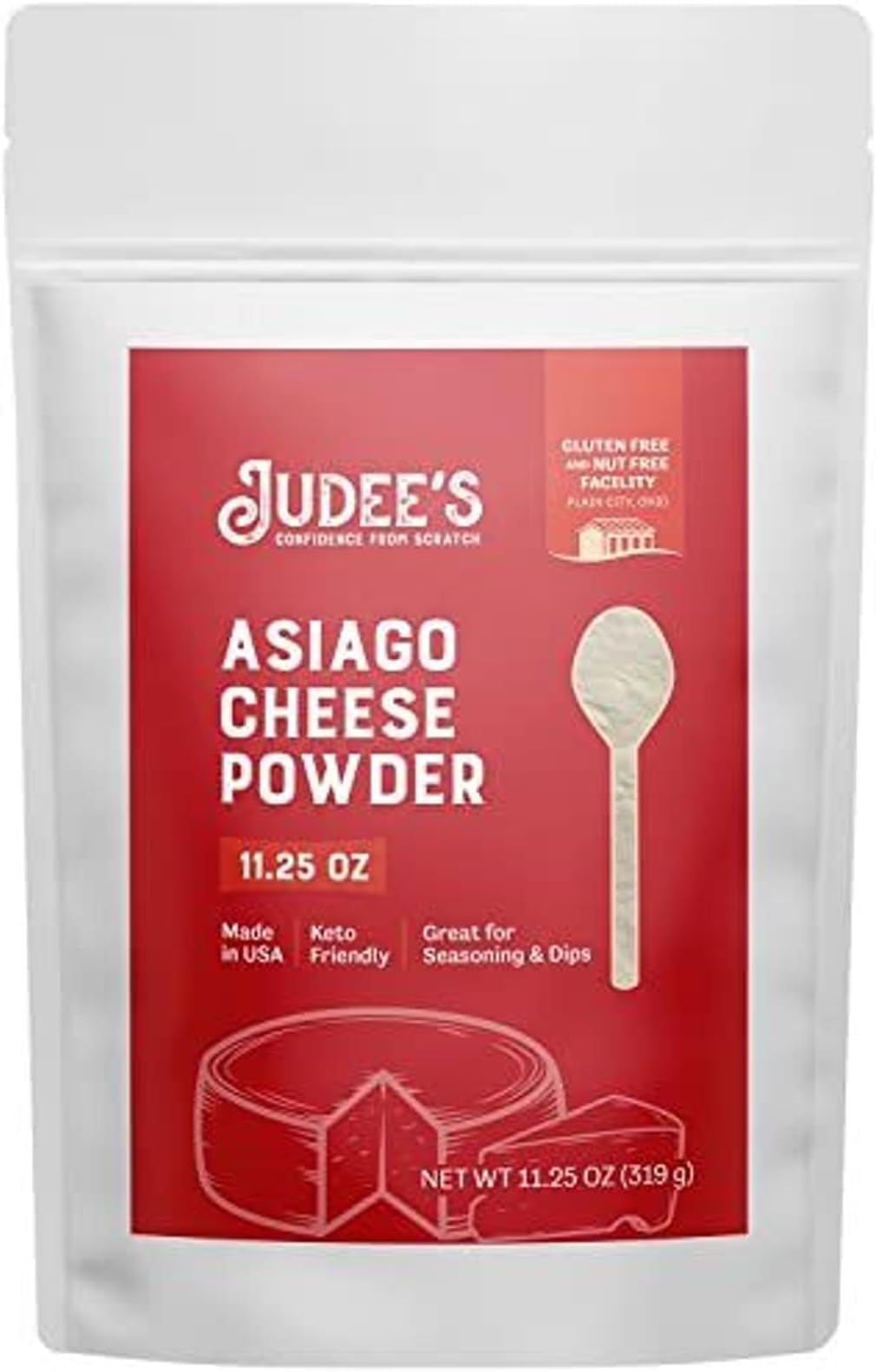 Judee’s Asiago Cheese Powder 11.25 oz- Gluten-Free and Nut-Free - Use in Seasonings and Salad Dressings - Great for Dips, Spreads and Sauces - Made in USA