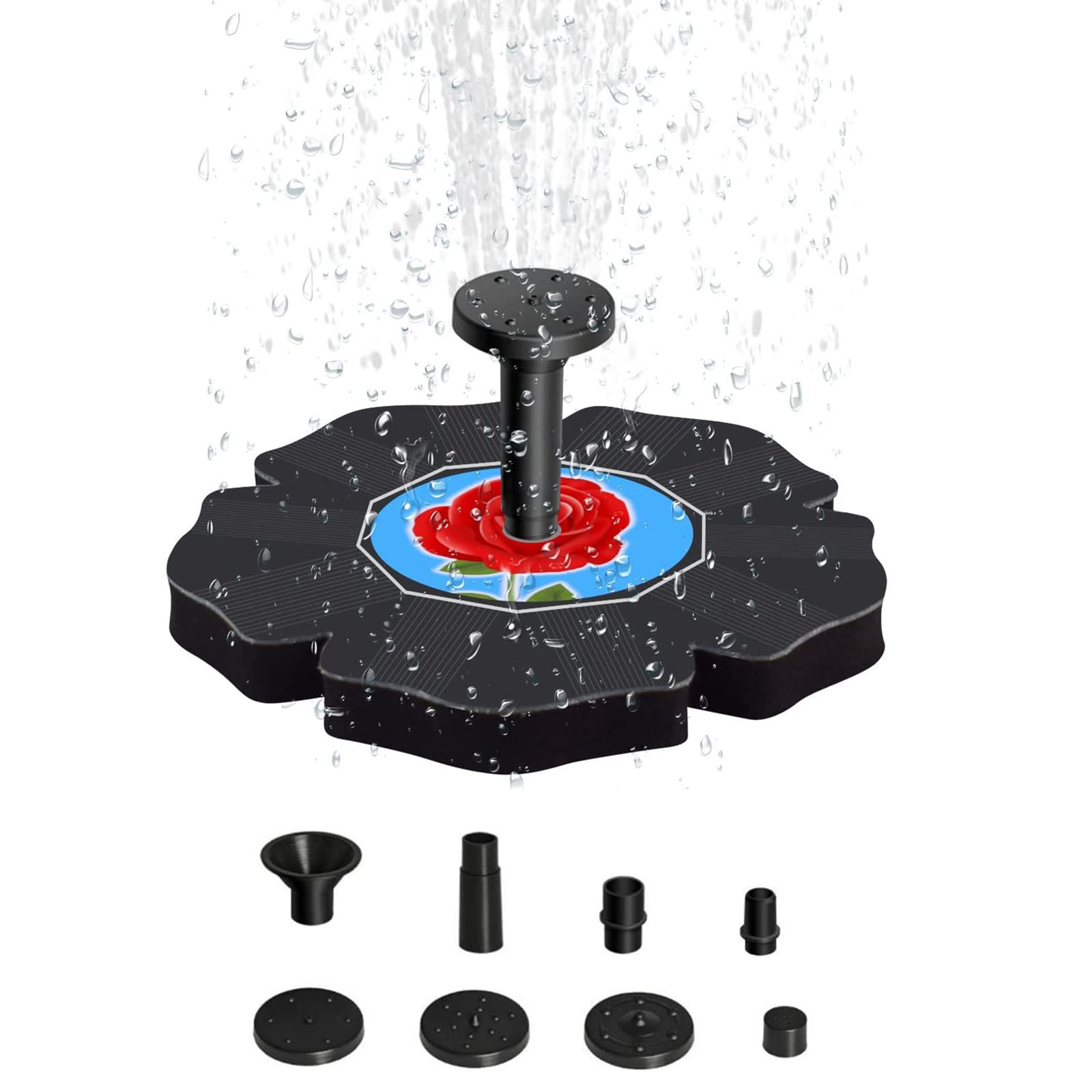 Jree Ash 2PACK Solar Birdbath Fountain,Solar Powered Fountain Pump 1.4W,Solar Fountain for Bird Bath,Garden,Patio,Fish Tank Aquarium,Small Pond Watering