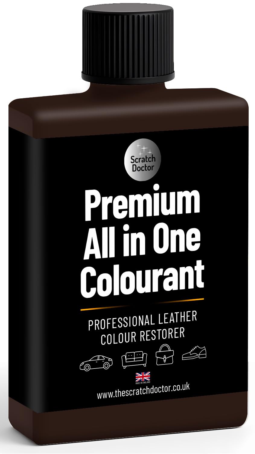 Scratch Doctor All in One Leather Colourant Self Seal Leather Dye Repair Paint for Furniture, Sofas, Car Seats (Dark Brown, 100ml)