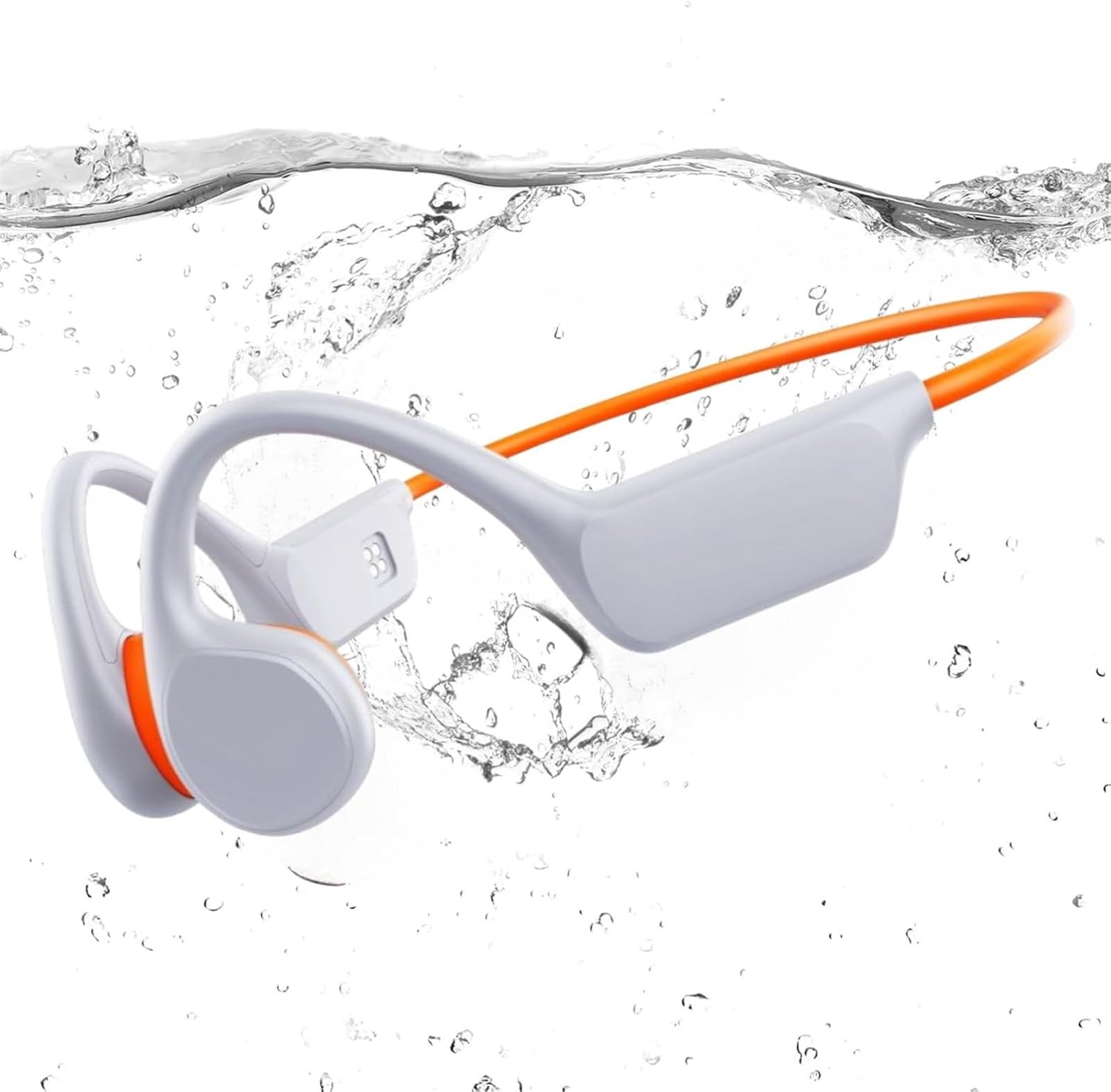 IPX8 Wodoodporne słuchawki przewodnictwa kostnego, X7s, Bluetooth, 32 GB, MP3, pływanie, sport, bezprzewodowe słuchawki z mikrofonem, HiFi, bas, muzyka stereo (białe)