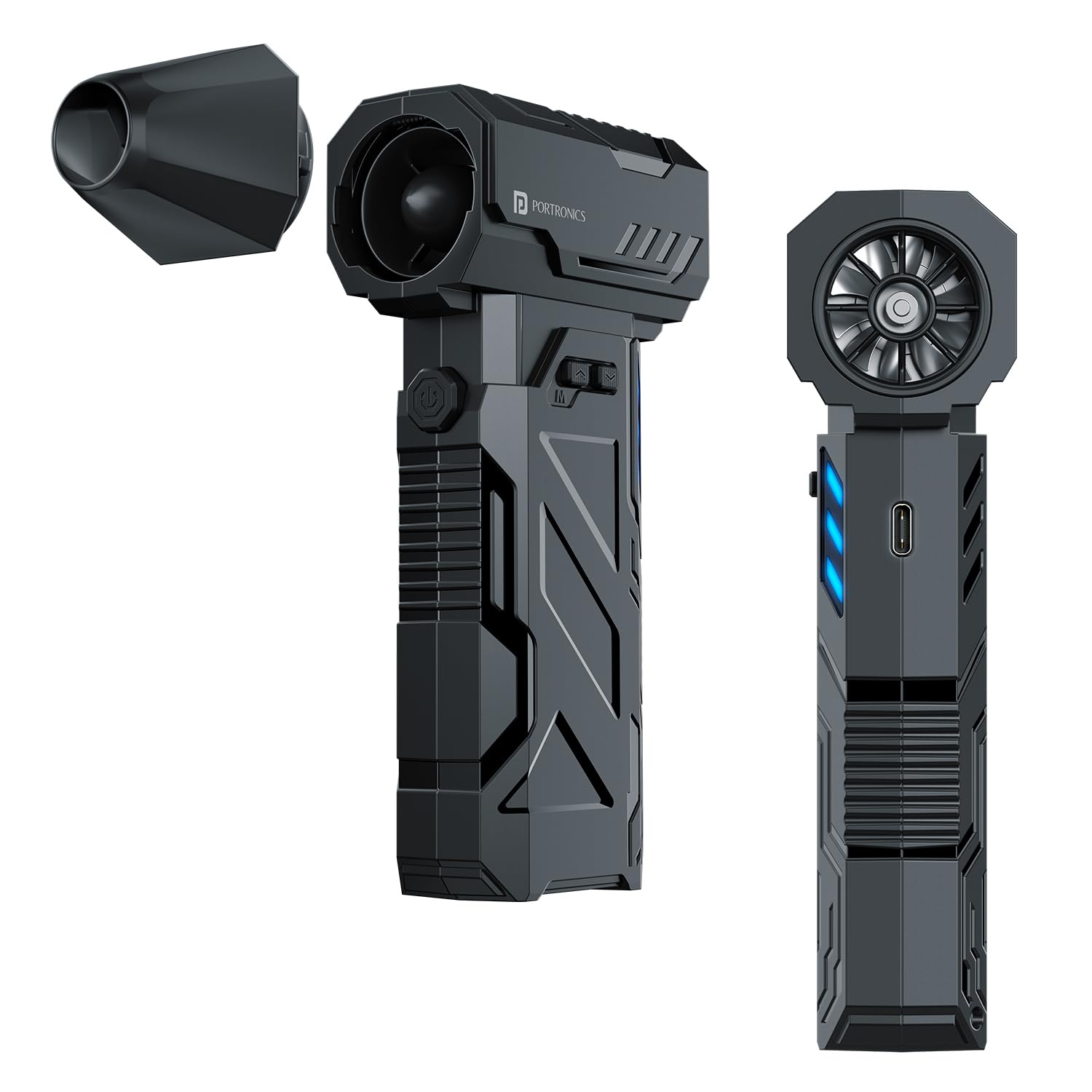 Portronics Tornado, Mini Handheld High Speed Air Duster, Rechargeable Type-C, for Cleaning Computers, Cars, Backyard and Home Appliances, Cordless & Compact, Adjustable Speed, Up to 130000 RPM (Black) Portronics Tornado, Mini Handheld High Speed Air Duster, Rechargeable Type-C, for Cleaning Computers, Cars, Backyard and Home Appliances, Cordless & Compact, Adjustable Speed, Up to 130000 RPM (Black)