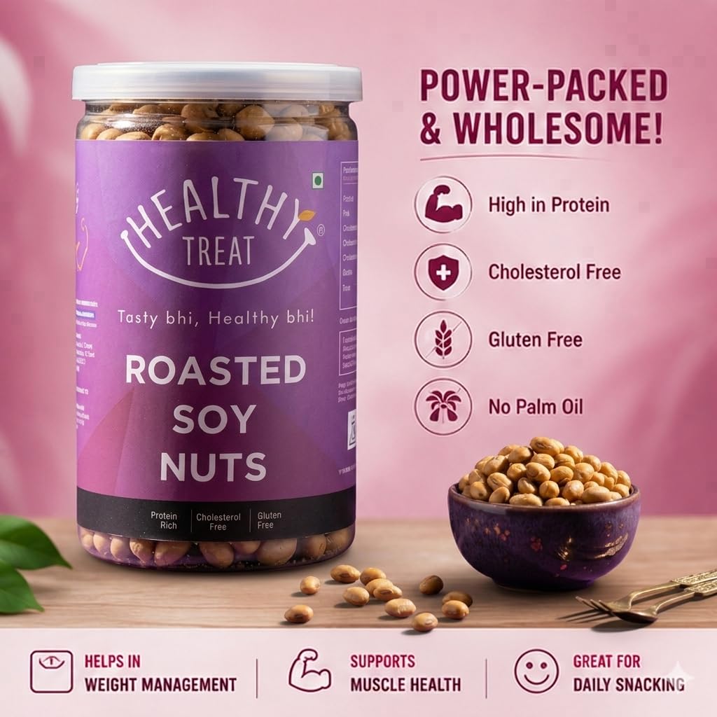 Healthy Treat Diabetic Friendly Healthy Snacks Pack | Roasted Soyabean, Roasted Chana Jor, Roasted Green Moong, Roasted High Energy Trail mix | Roasted Healthy Snacks Pack 3
