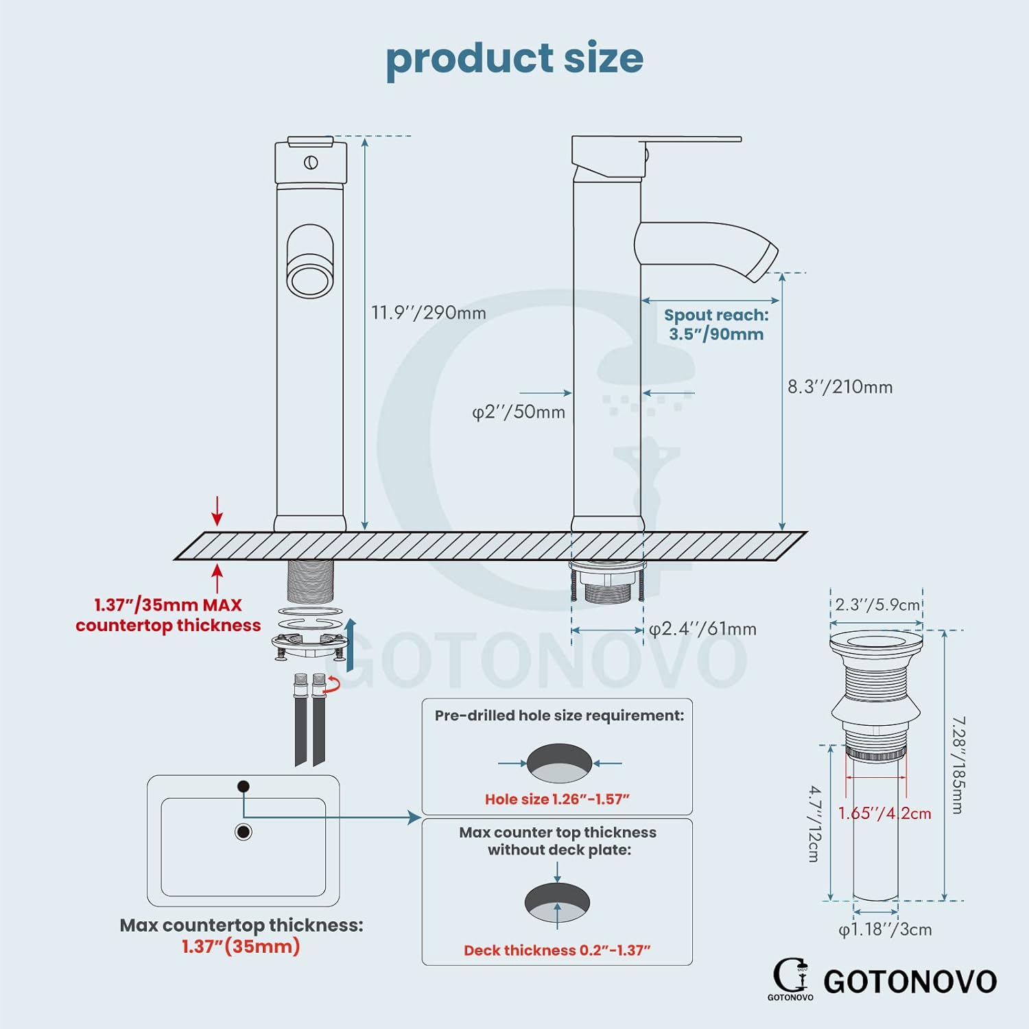 Free Shipping Offer Bathroom Vessel Bowl Sink Faucet Single Handle Brushed Nickel Lavatory Vanity Mixer Bar Tap with Pop Up Drain Tall Spout Single Hole Deck Mount
